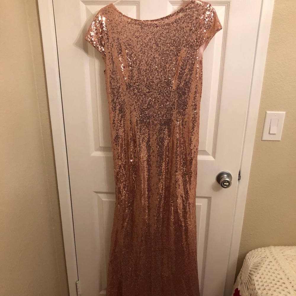 Rose gold sequence long dress